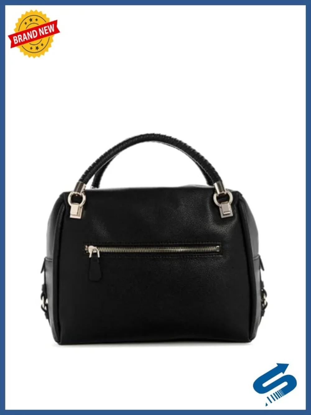 Spacious Satchel with Gold Hardware, Adjustable Crossbody Strap, Polyurethane